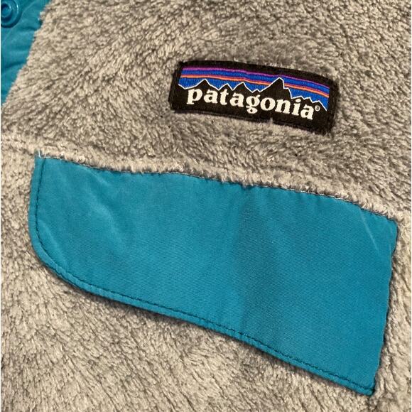 Patagonia Grey Teal Fleece Jacket Womens Sz XS Re-Tool Snap-T Pulloverver Hiking - Picture 9 of 16